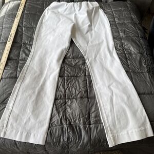 Ann Mashburn‎ Faye Flare Women's Medium White Cotton Flare Pants